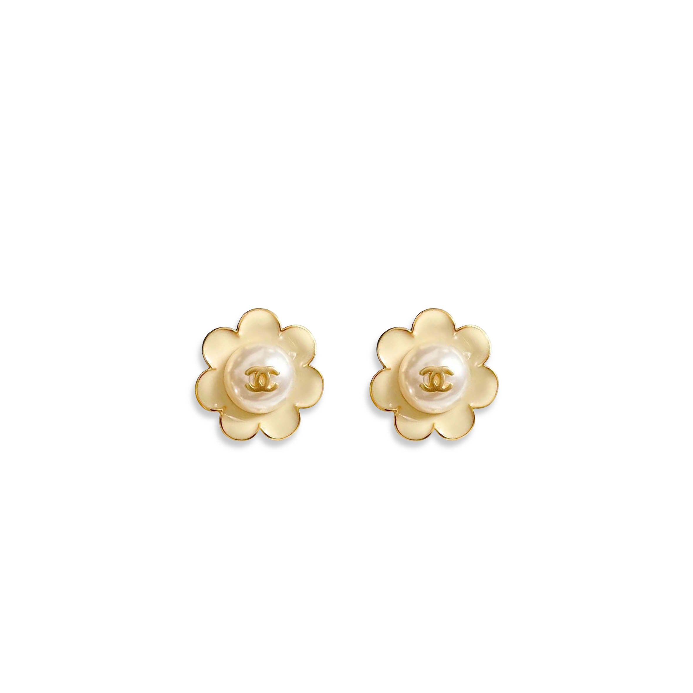 CHANEL CAMELLIA PEARL EARRINGS